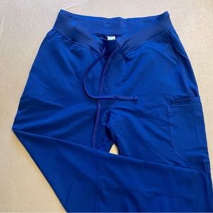 mandala scrubs 6 pocket slim pants galaxy blue